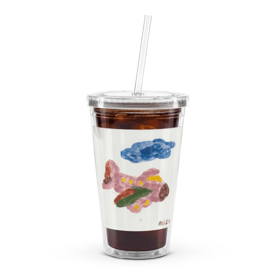 Kid Airplane (Double Wall Clear Plastic Tumbler 16 oz) product image (7)