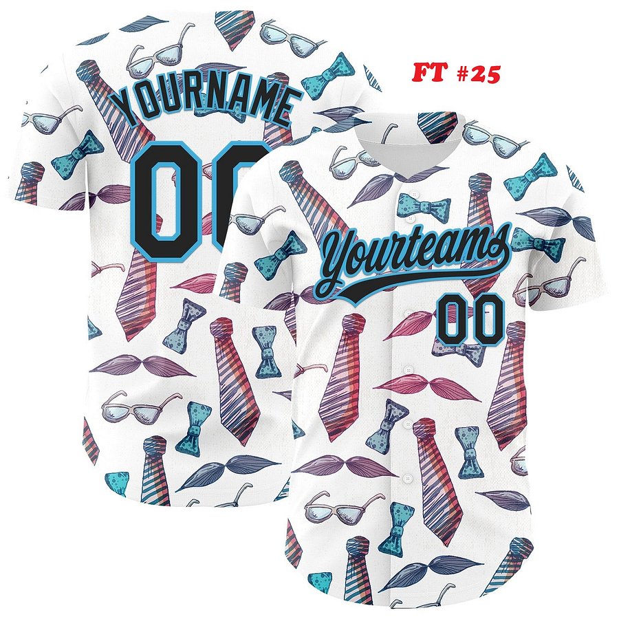 Authentic Baseball Jersey, Custom Baseball Jersey, Personalized Sport Jersey, Colorful, Flowers, Number, Logo, Love, Dad, Father product image (188)