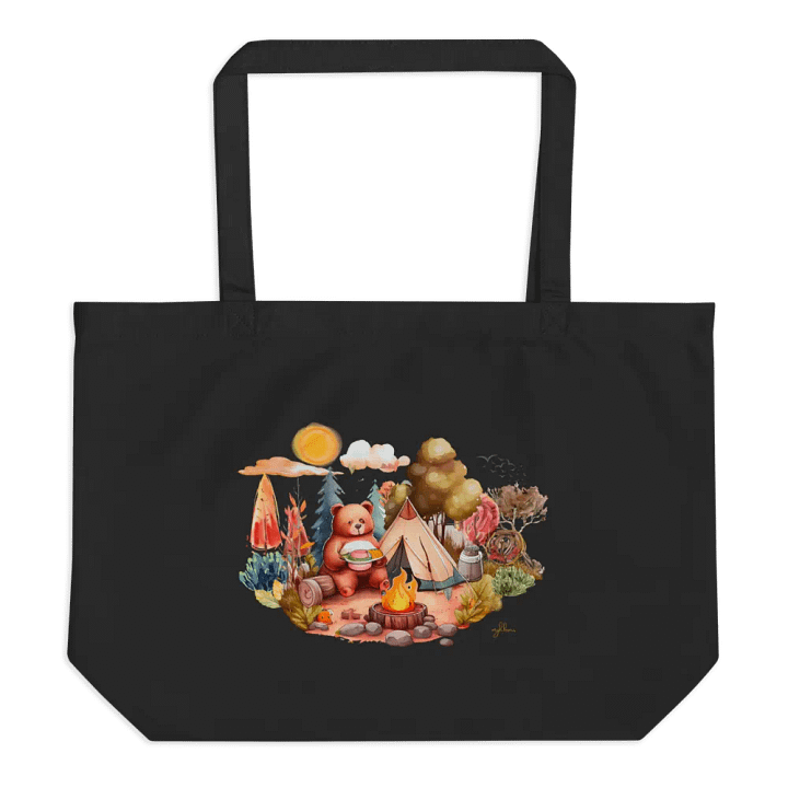 Camping Bear Eco Tote Bag - Large product image (1)