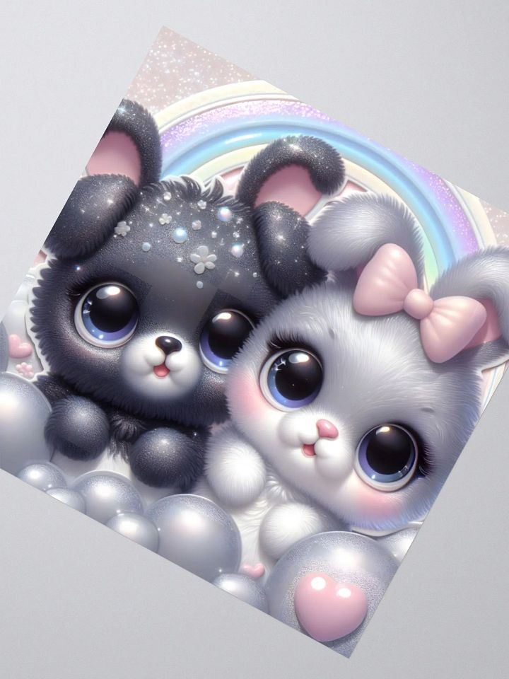 Whimsical Pup and Bunny Kiss Cut Stickers product image (6)