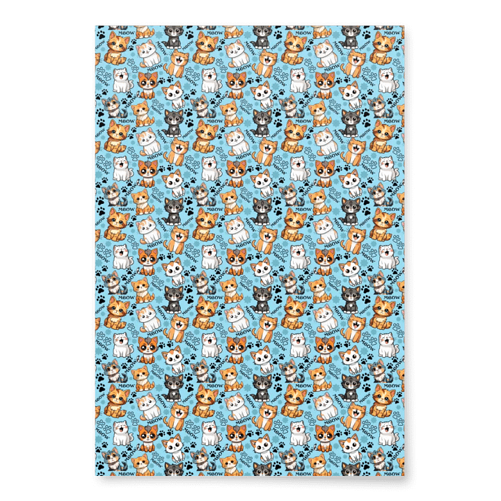 Meow Magic Wrapping Paper - Blue product image (2)