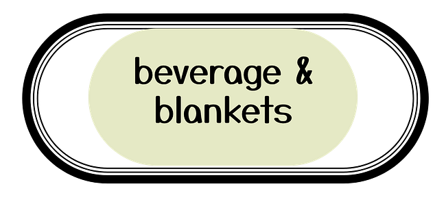 blankets, mugs and beverage