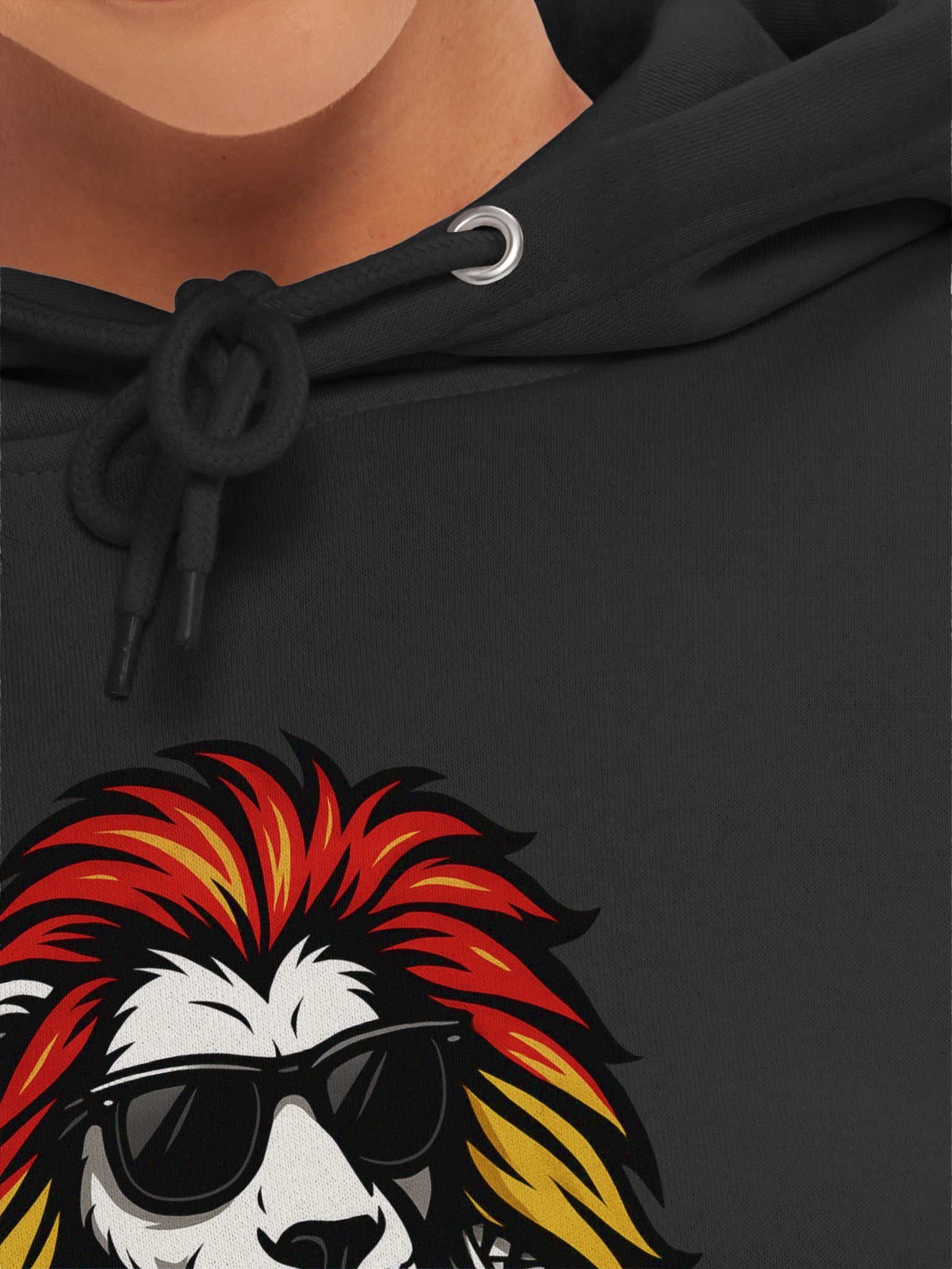 Reggae Lion Head Hoodie – Rasta Colors with Polynesian Tribal Design | Samoan Island Streetwear by ASP Apparel product image (7)