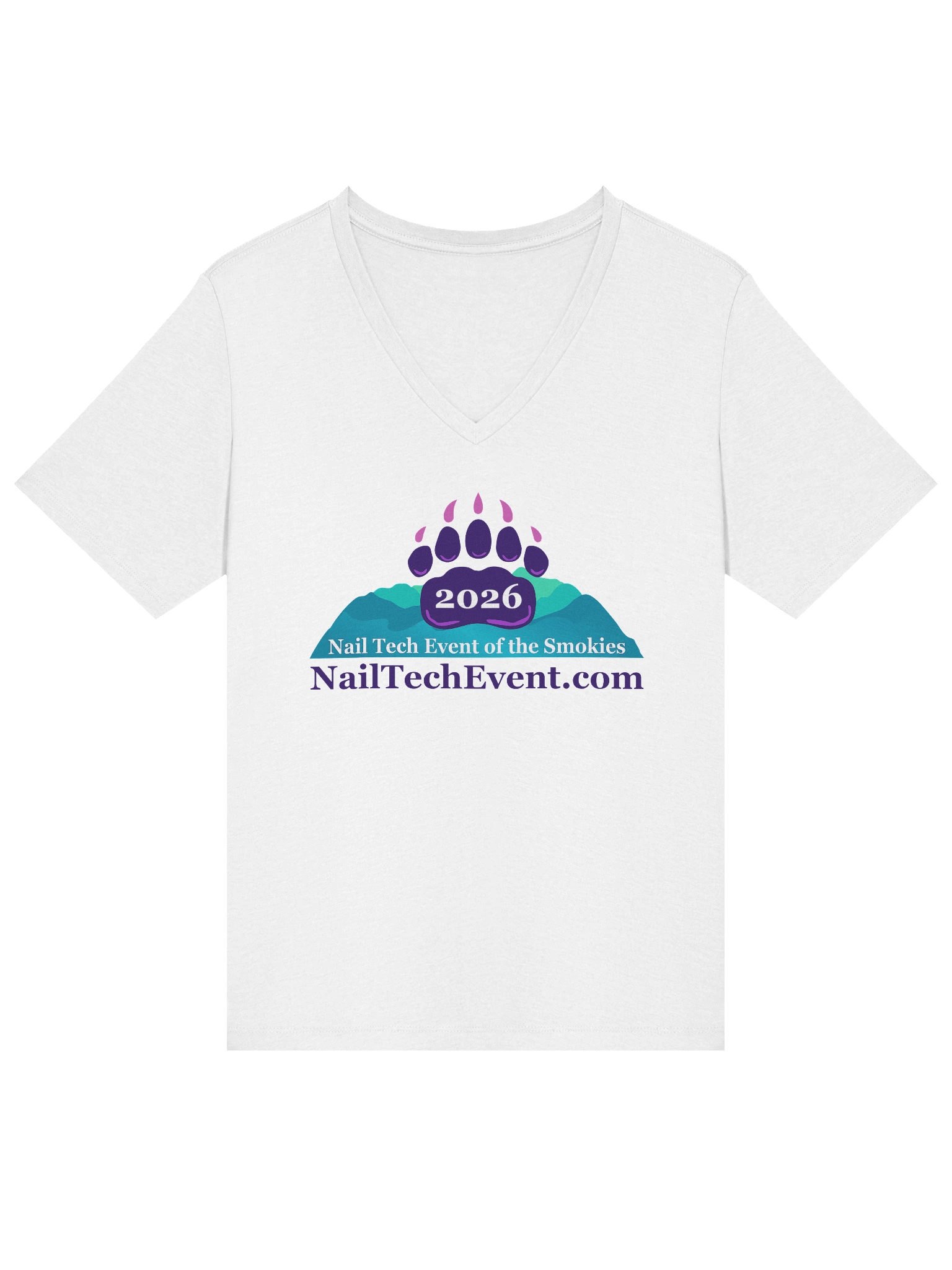 2026 Nail Tech Event Relaxed V-Neck Tee (light colors) product image (3)