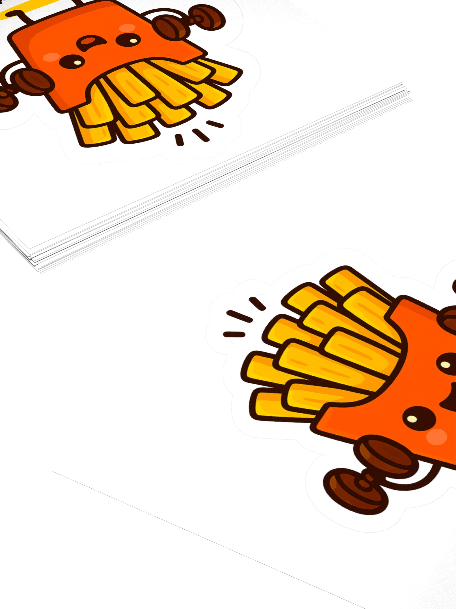 "Exercise Or Extra Fries" Cute Funny French Fries Sticker product image (12)