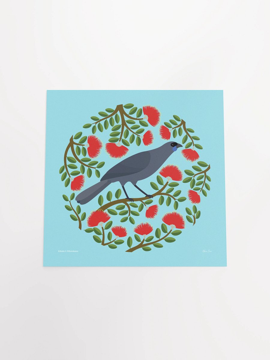 Kōkako in Pōhutukawa Unframed Wall Art product image (18)