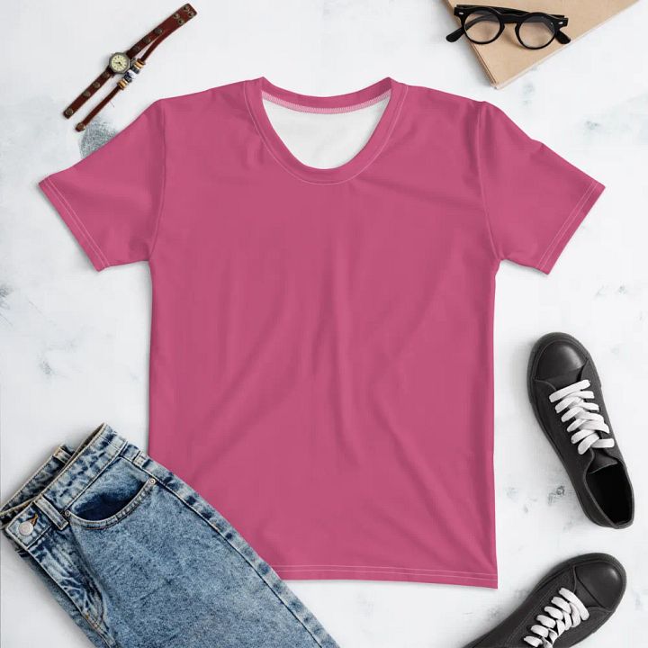 Plain Muted Blush Pink True Summer Women's Crewneck Polyester Heavyweight Premium T-Shirt by Treasure Pie product image (1)