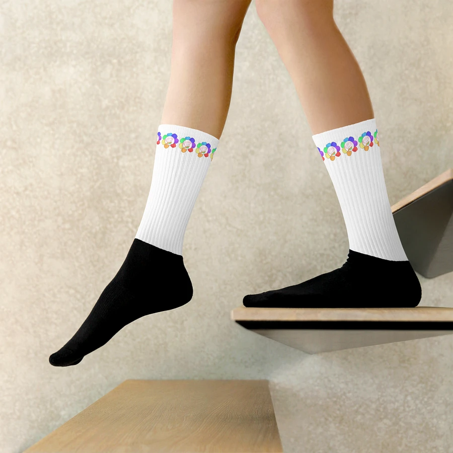White Flower Stripe Socks product image (9)