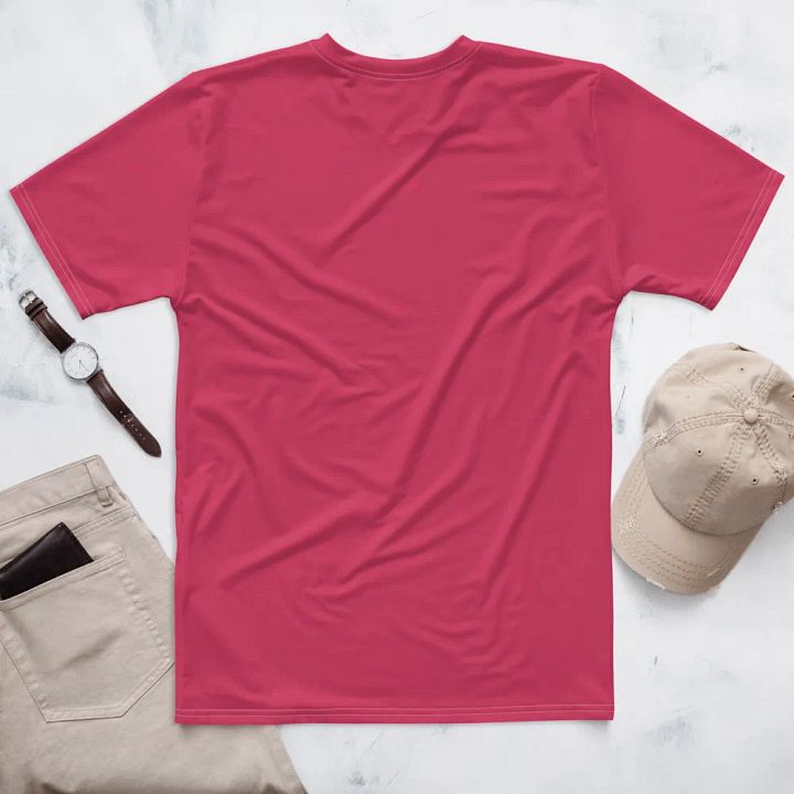 Plain Ruby Red True Summer Men's Crewneck Polyester Heavyweight Premium T-Shirt by Treasure Pie product image (2)