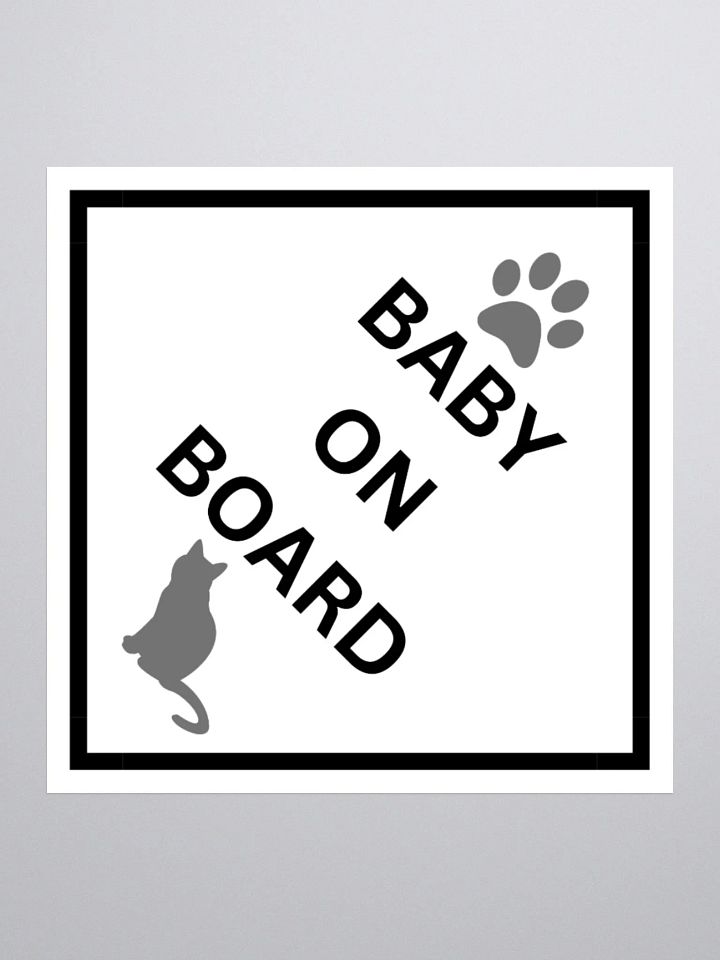 Cat Baby on Board Sticker - Gray on White product image (9)