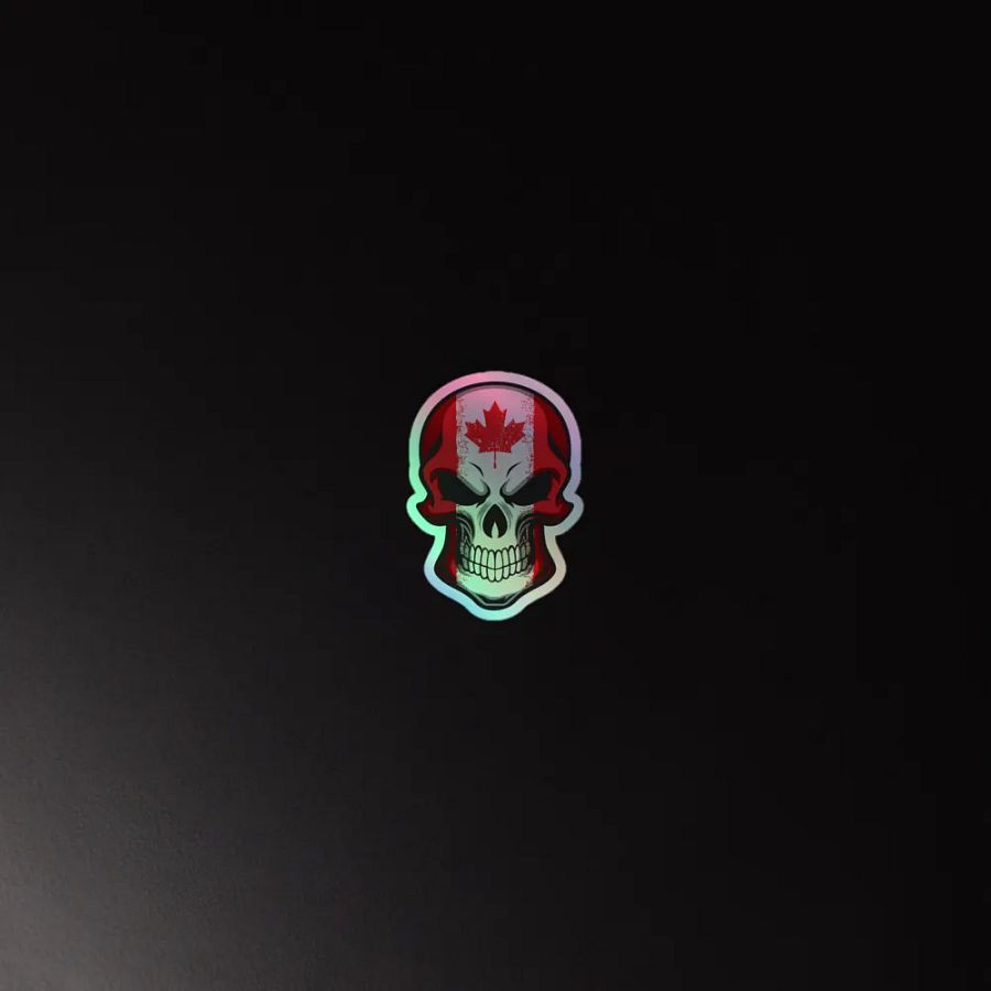 Canadian Skull Holographic Sticker Set product image (4)