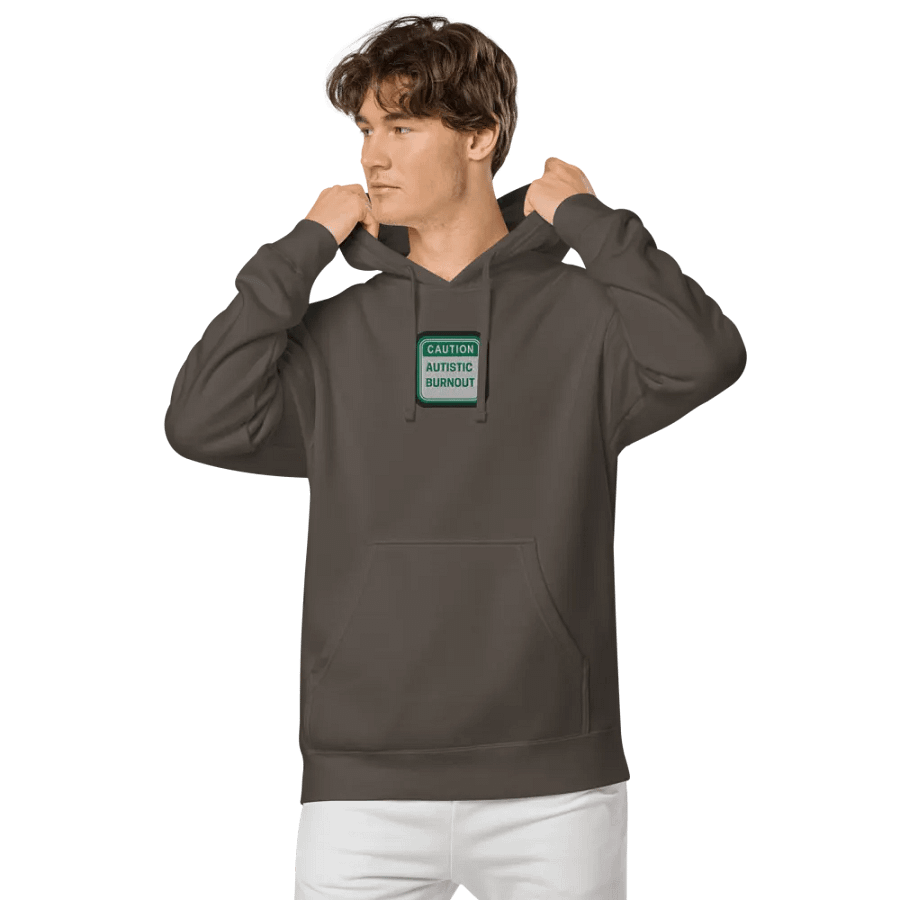 CAUTION: ASD BURNOUT embroidered pigment hoodie (green bubble design) product image (4)
