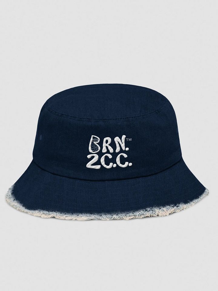 BRN.2C.C.™ | Capstone Distressed Denim Bucket Hat | Raw Edge Coastal Cool 🧢🌊 product image (2)