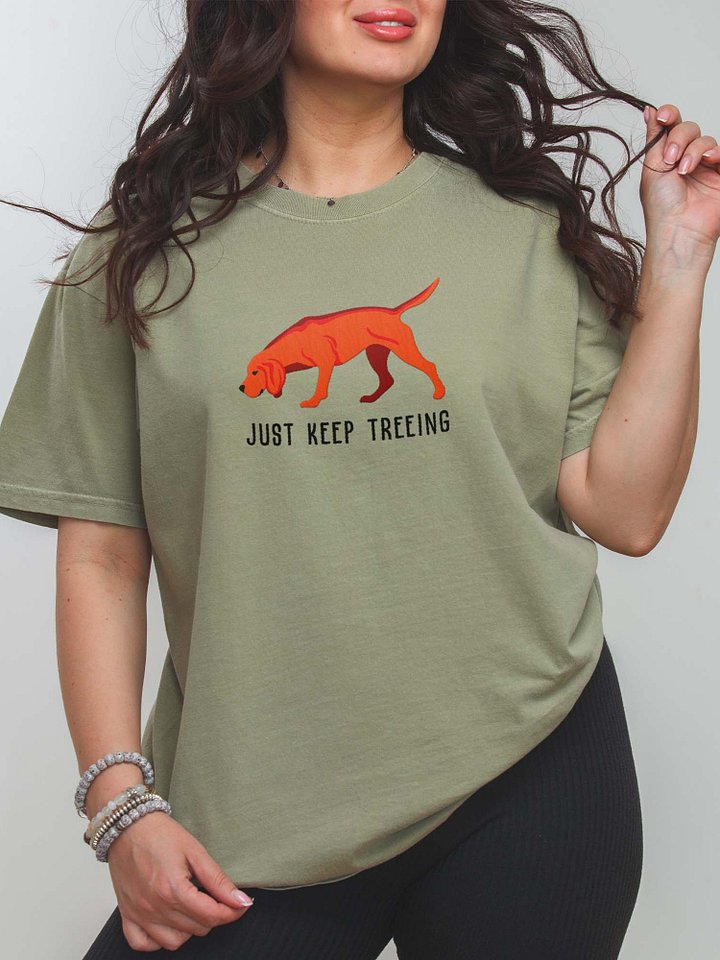 Just Keep Treeing T-Shirt(Embroidered) of a Redbone Coonhound product image (2)