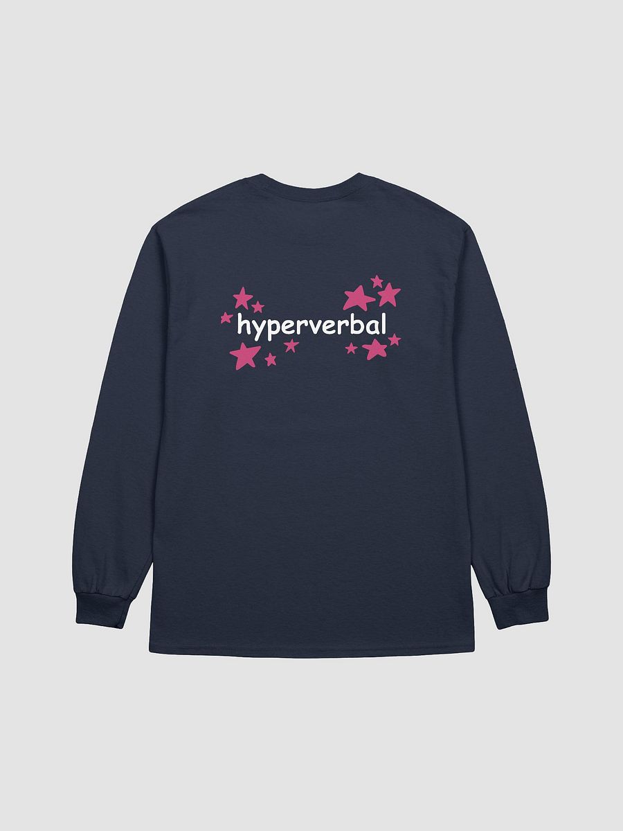 hyperverbal (comic sans with pink stars) printed front and back cotton long-sleeve product image (2)