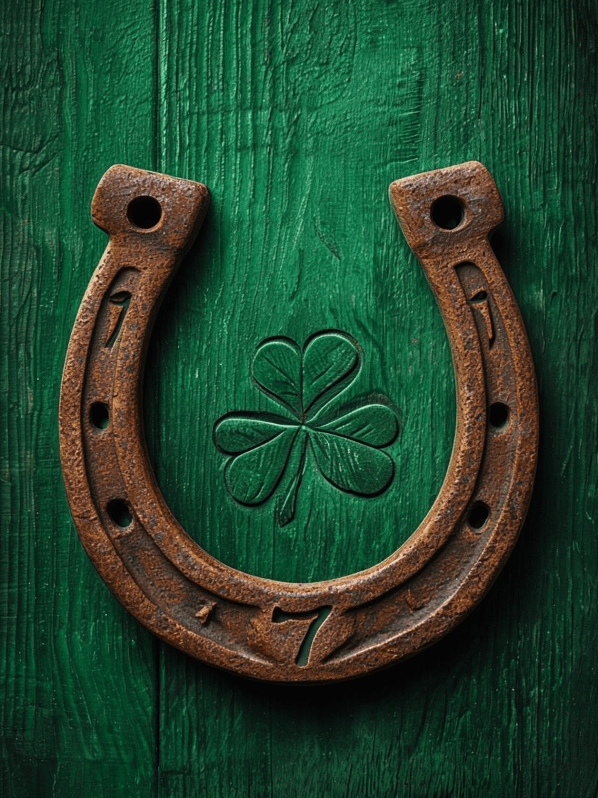 Lucky Clover Rustic Horseshoe Poster product image (1)