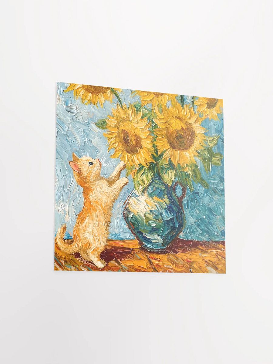 Curious Cat and Sunflowers Poster Art product image (14)