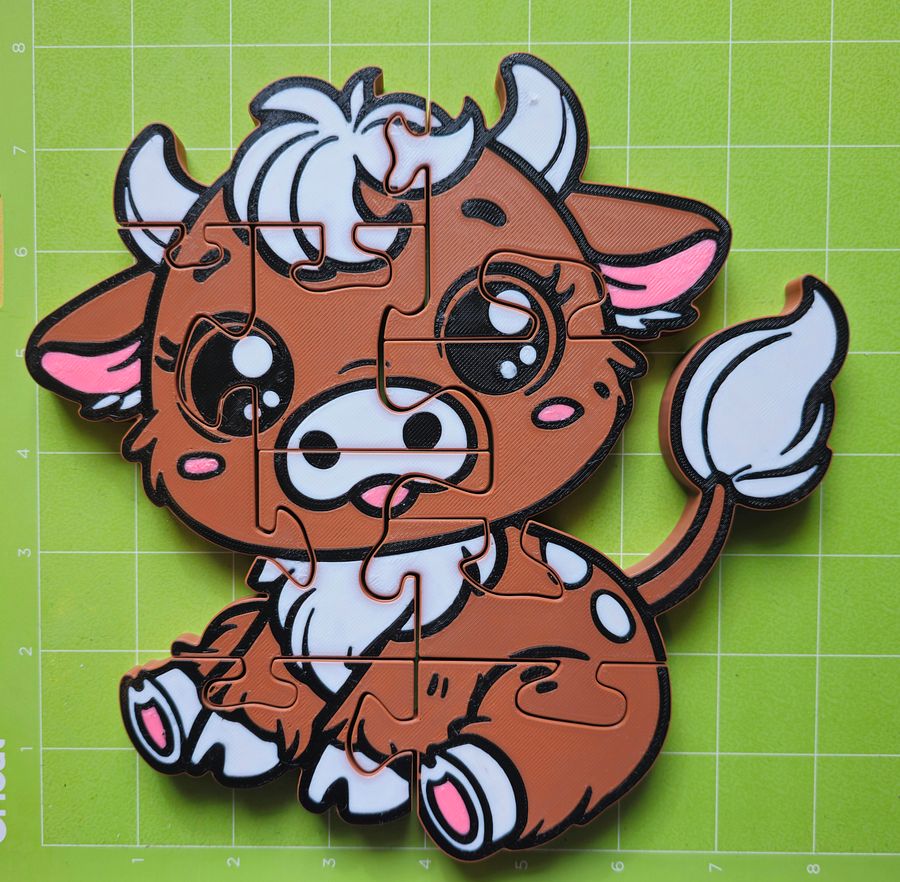 Highland Cow 3D Printed Jigsaw Puzzle – A Majestic Farmyard Challenge! product image (4)
