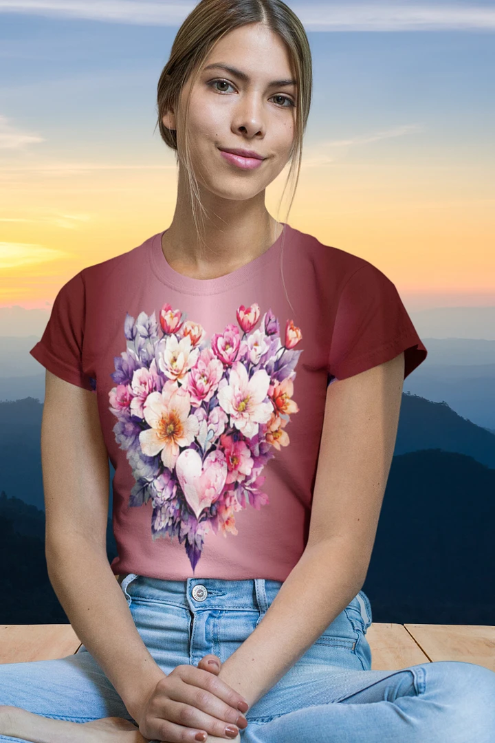 Floral Heart All Over Print T-shirt product image (1)