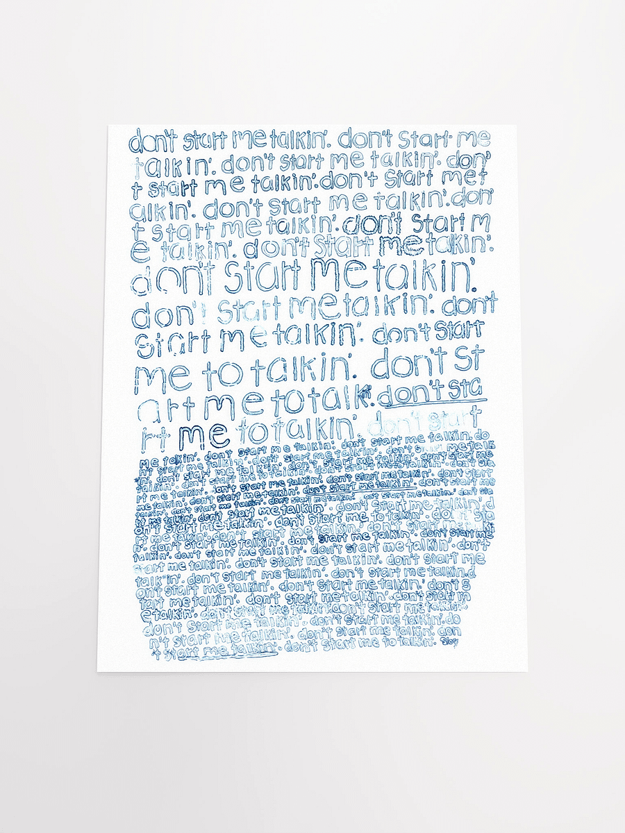 Don't Start Me Talking Poster product image (8)