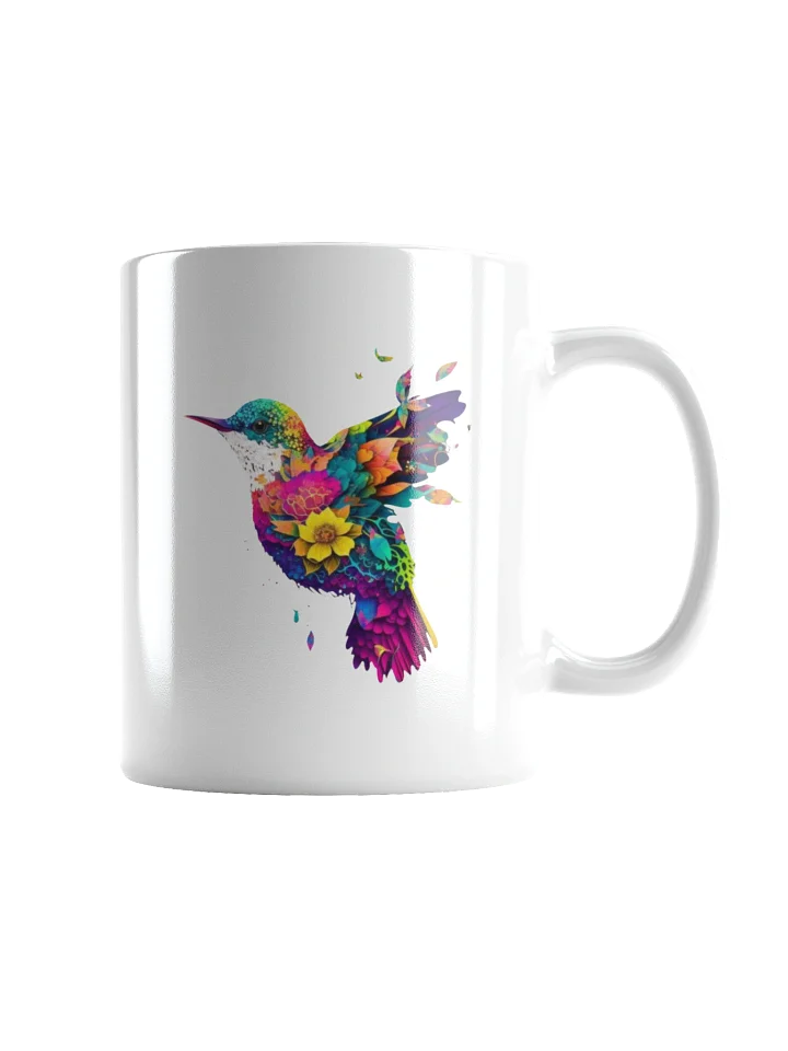Floral Hummingbird White Glossy Mug product image (1)