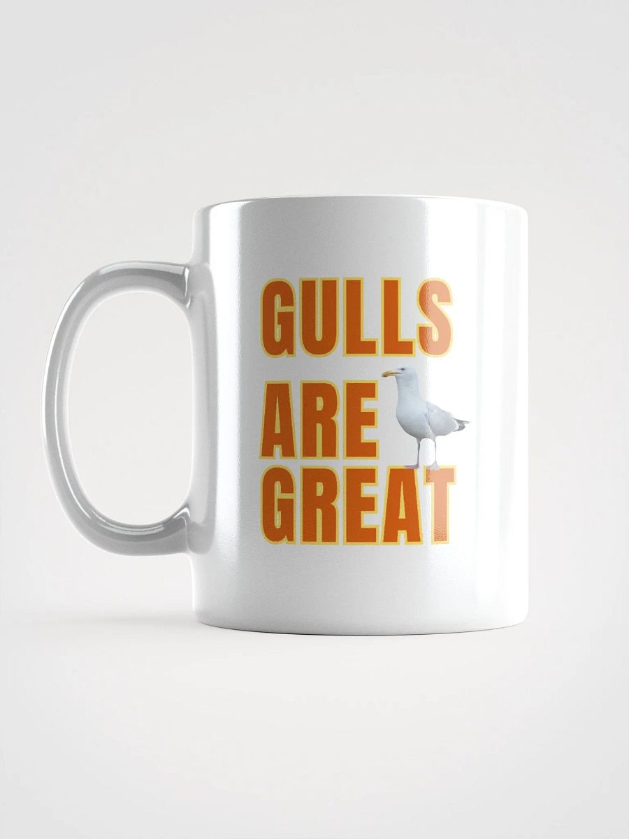 GULLS ARE GREAT Glossy White Mug with Orange Text product image (6)
