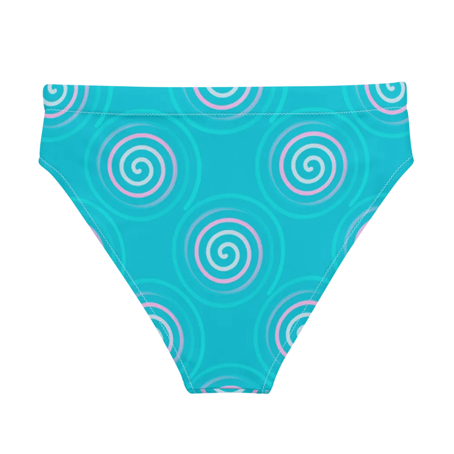 Beautiful Minimalist Ocean Swirl Pattern High Waisted Bikini Bottom product image (3)