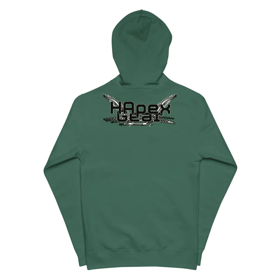 Fleece Zip Up Hoodie - Embroidered - Black HApex Gear White Logo product image (4)
