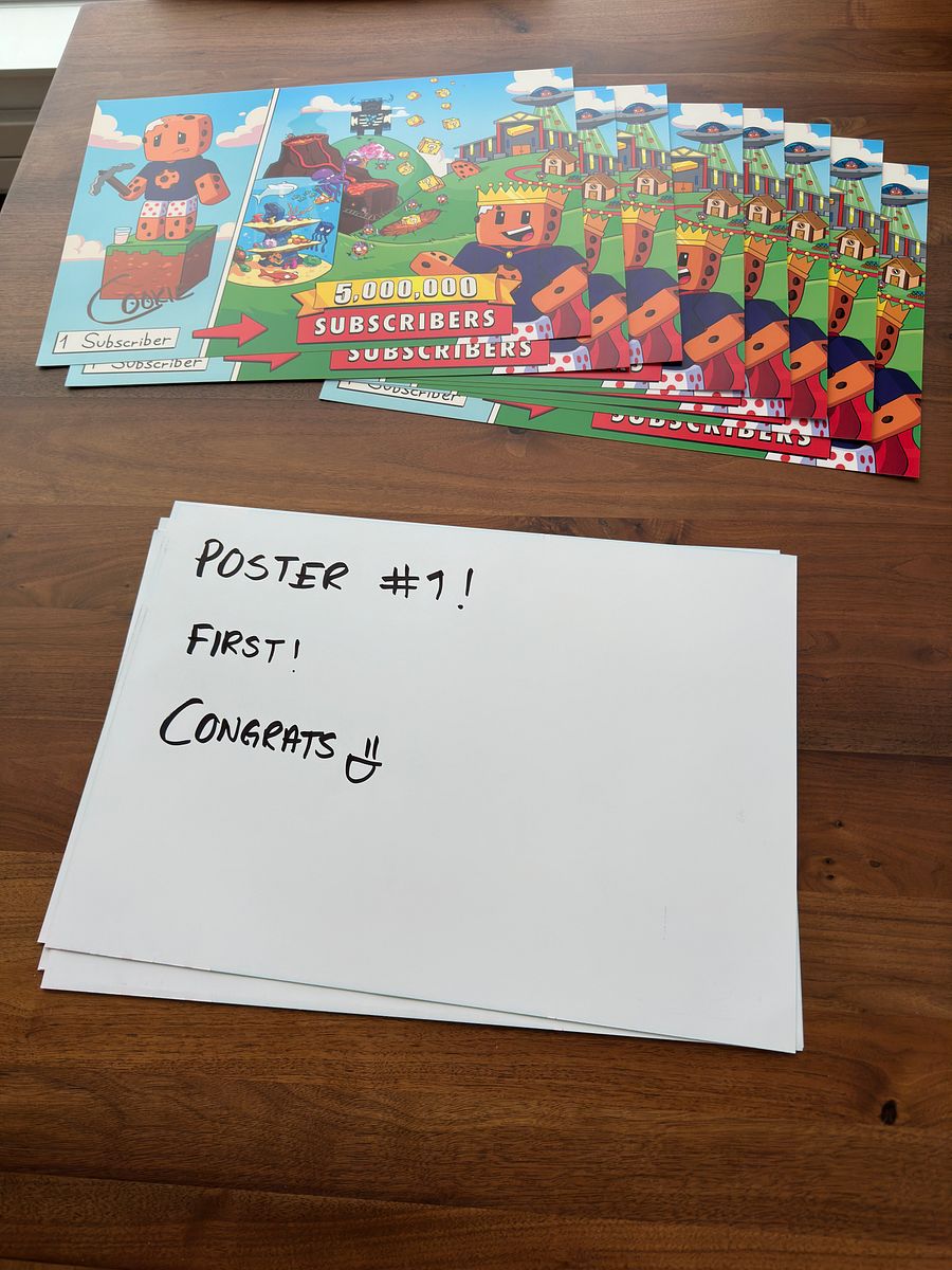 HAND-SIGNED POSTER (5 Million Subscribers) product image (5)