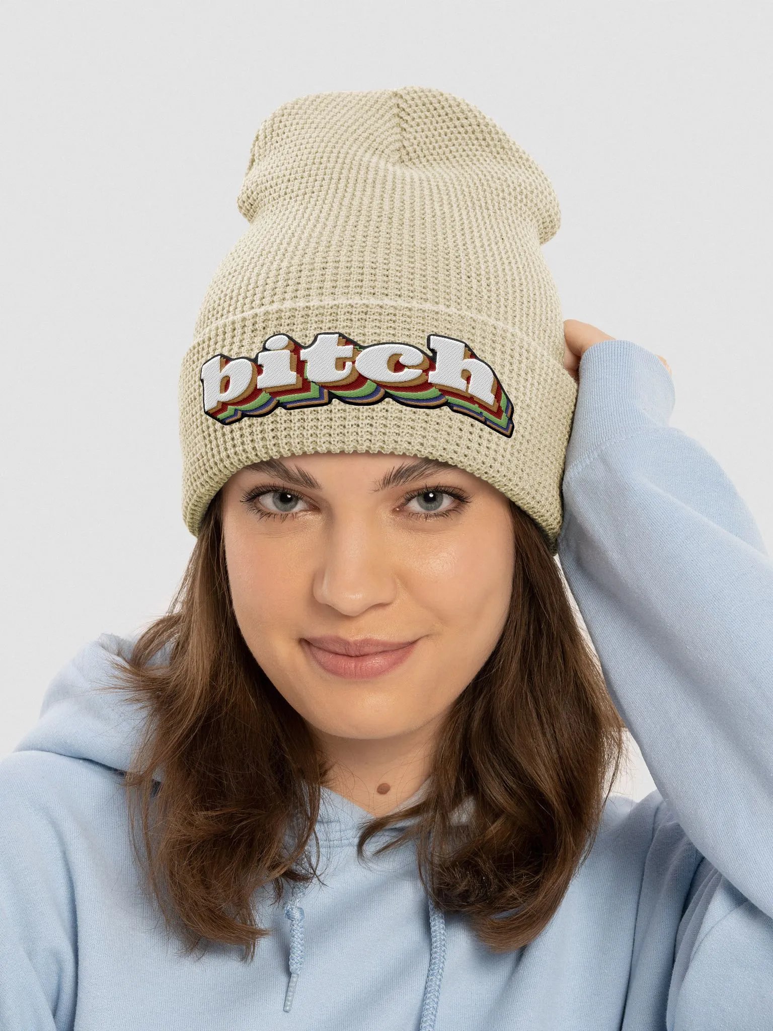 b!tch waffle beanie product image (17)