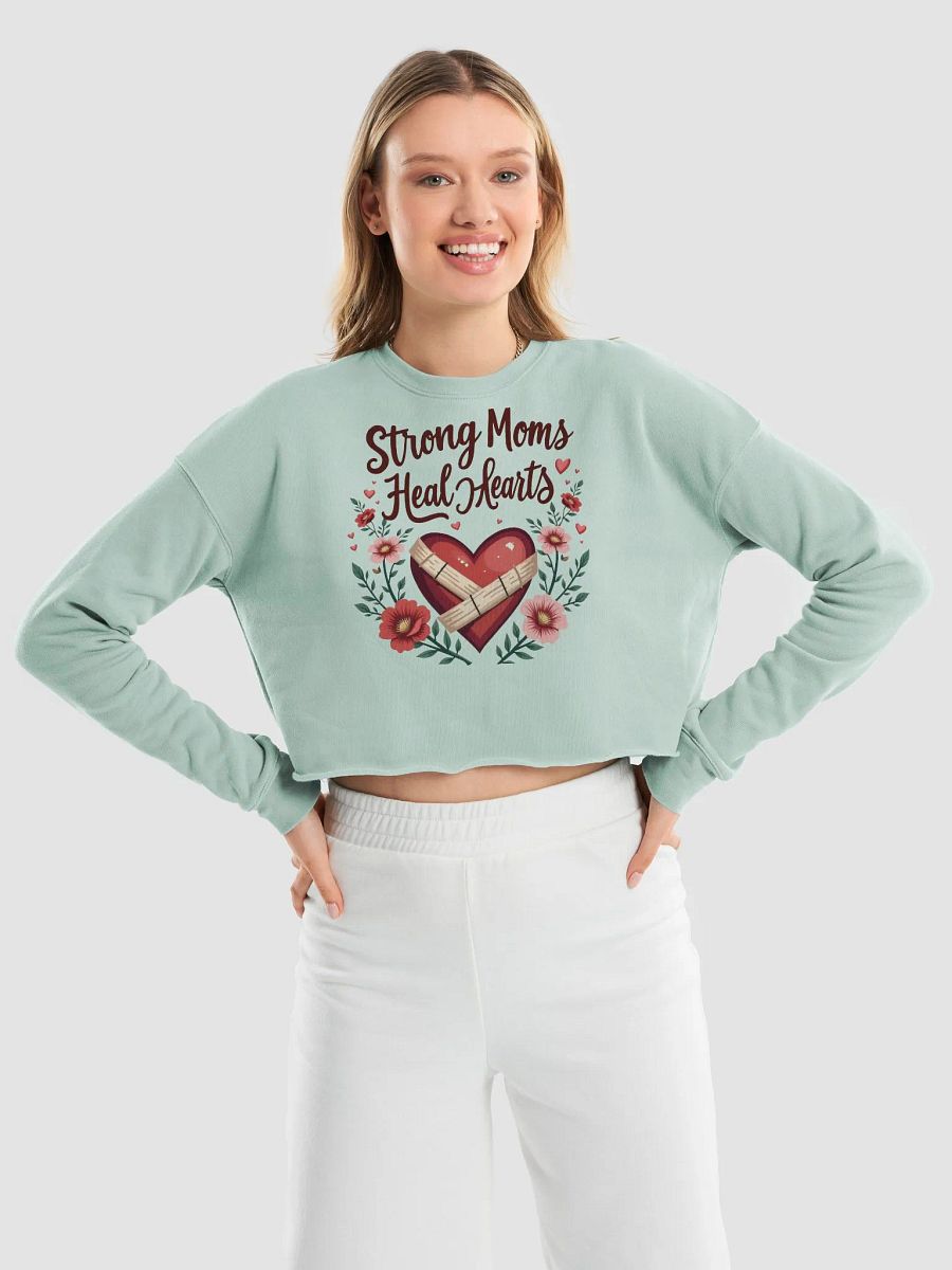 moms Healing Heart Women's Crop Sweatshirt product image (17)