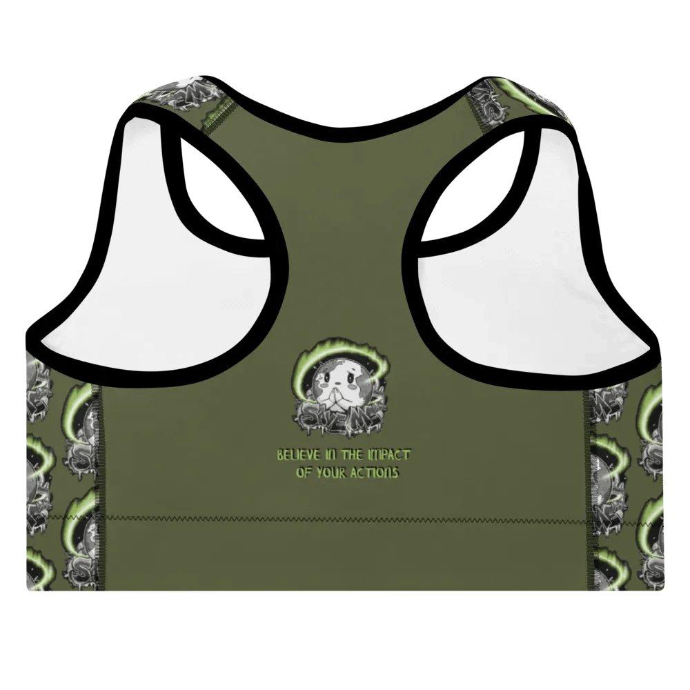Save Me: A Plea from Planet Earth All-Over Print Padded Saratoga Sports Bra 🌍 product image (4)