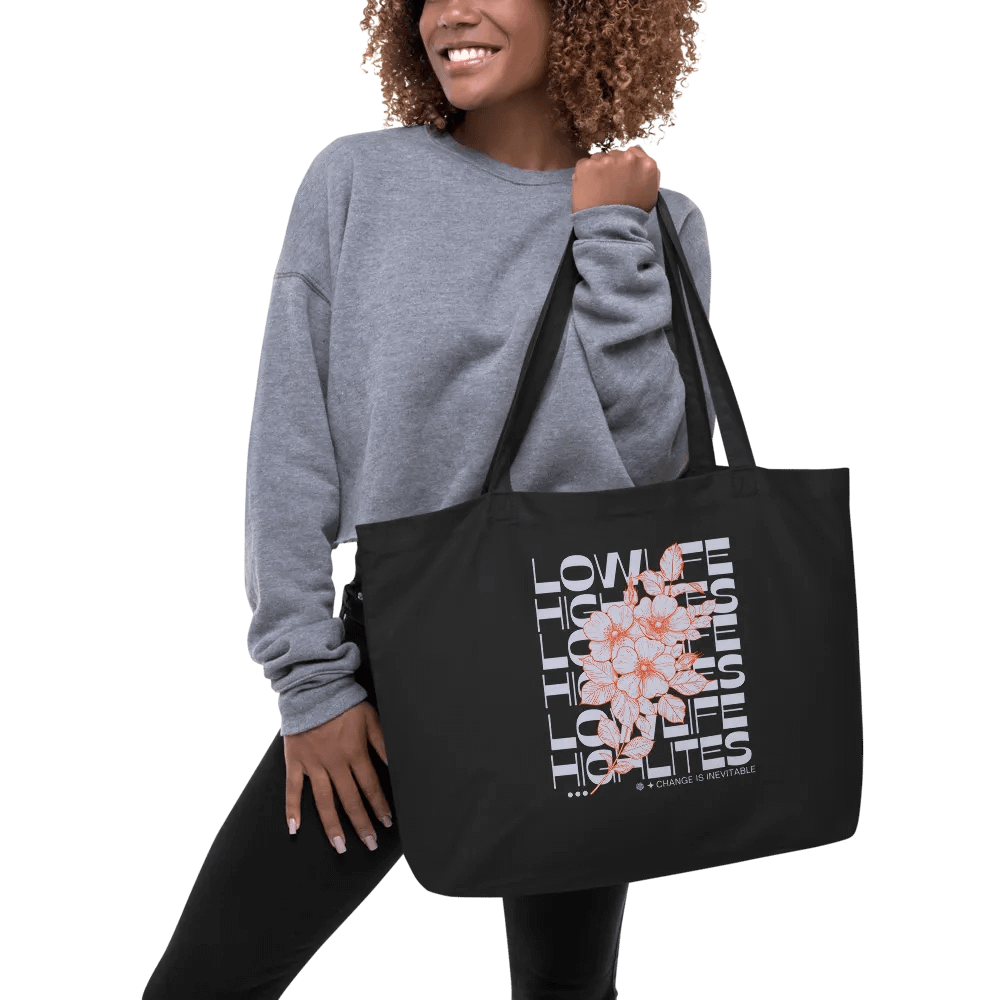 LowLifeHighLites Eco Cotton Floral Tote Bag product image (5)