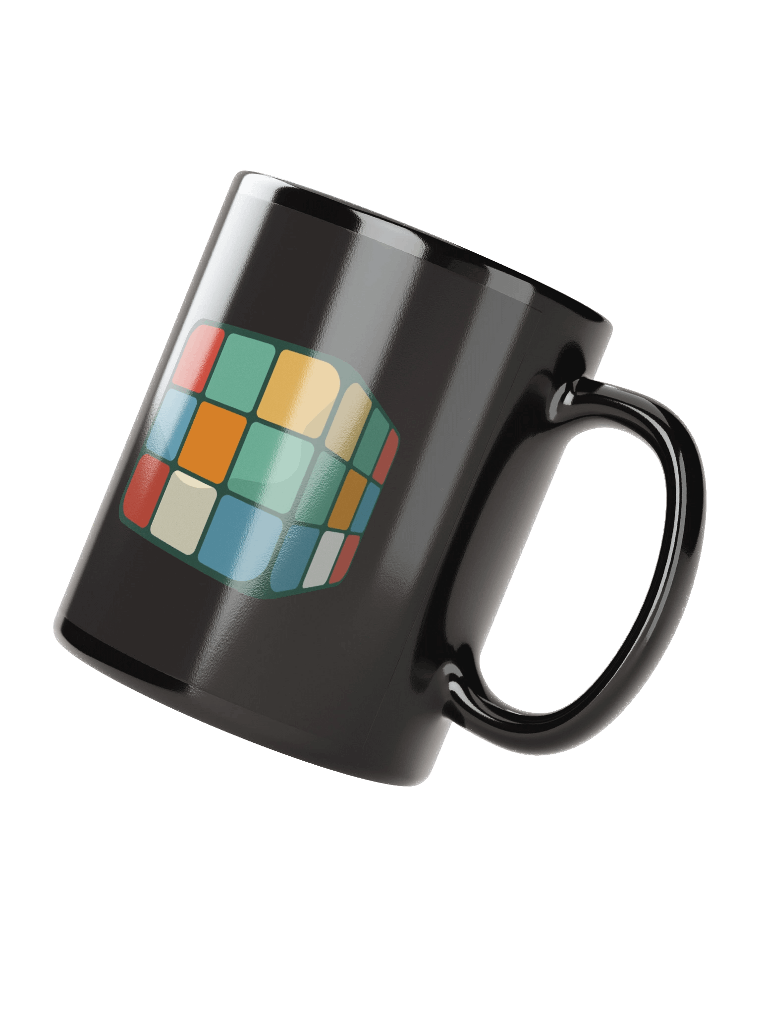 70s Rubiks Cube Black Coffee Mug - Double Sided Print product image (4)