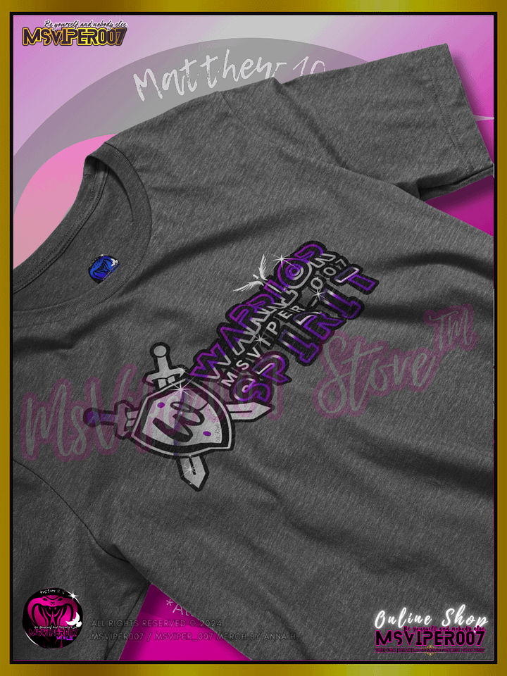 T-Shirt - MsViper007's "Warrior Spirit [violet]" Gaming Comfort T-shirt By Anna H. product image (2)