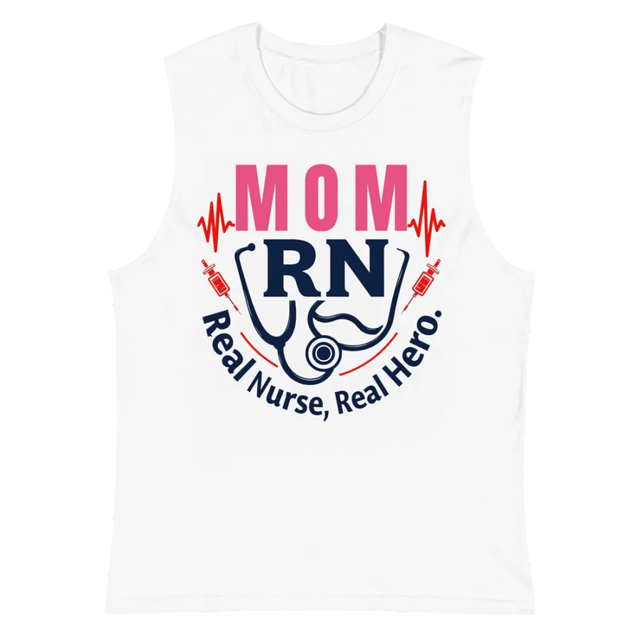 Mom RN, Real Nurse, Real Hero Muscle Tank product image (2)