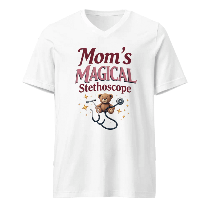Mom's Magical Stethoscope Teddy Bear v-neck Tee product image (5)