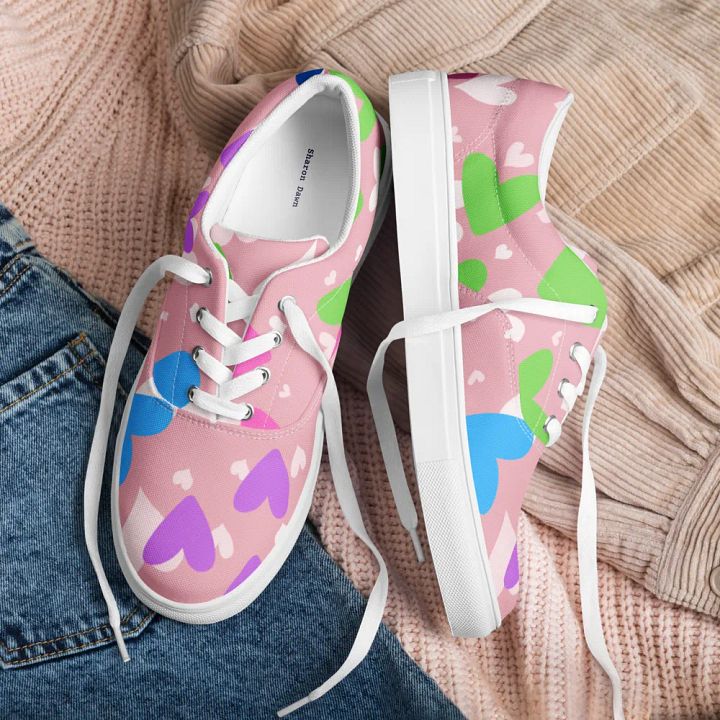 Hearts Women's Lace-Up Canvas Shoes product image (1)