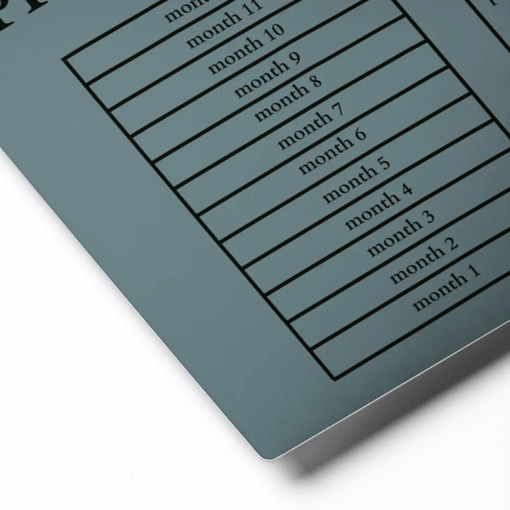 HIGHFALUTIN ANNUAL RENT TRACKER (black design 14) product image (2)