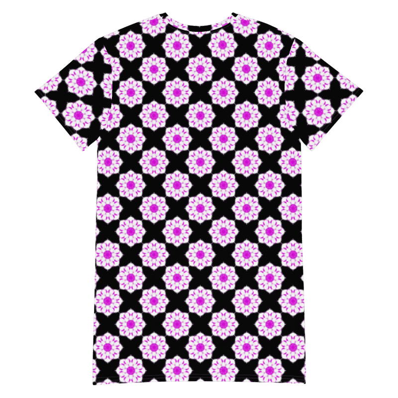 Abstract Repeating Pink Flowers T Shirt Dress product image (11)