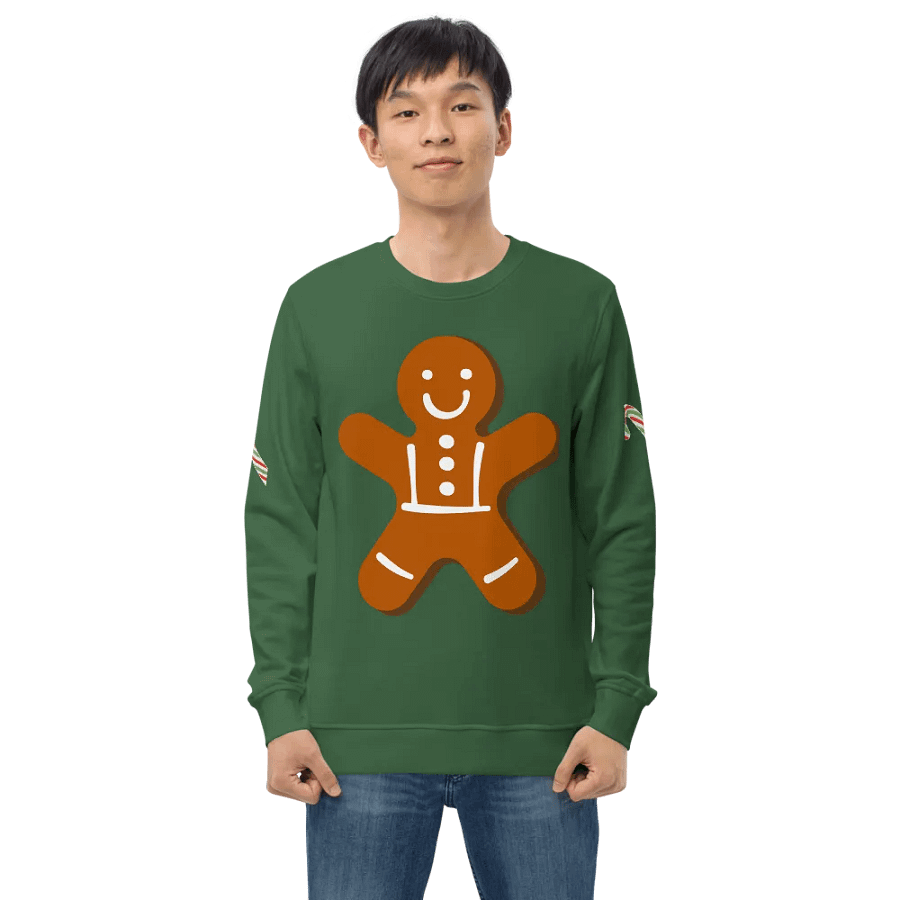 Smiley Gingerbread Man Organic Sweatshirt product image (1)