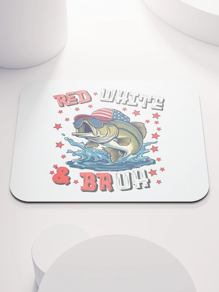 Red White And Bruh Fishing Patriotic Mouse Pad product image (1)