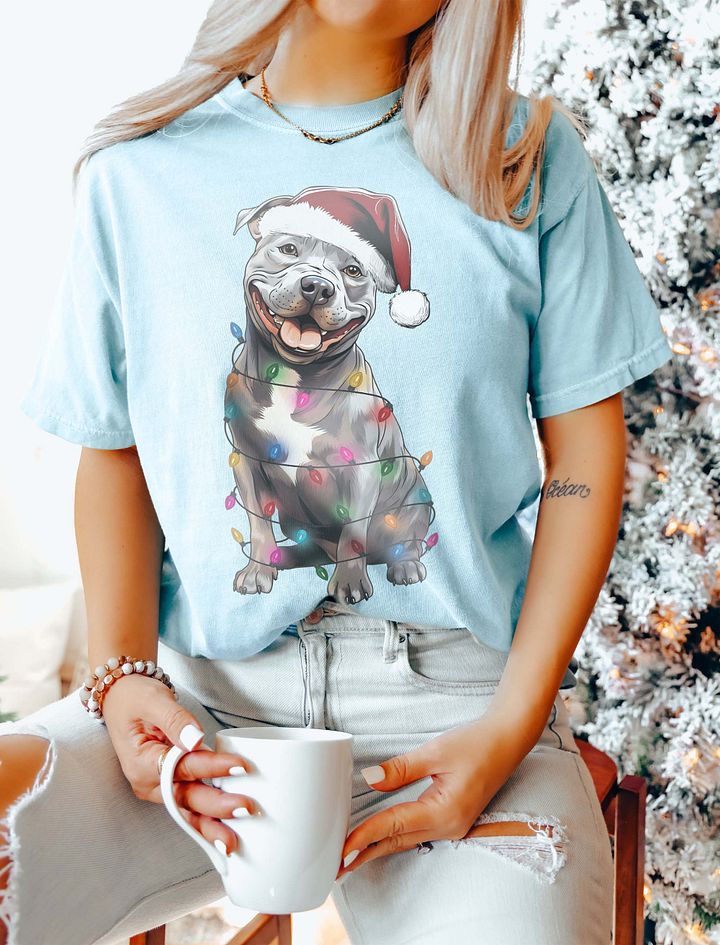 Funny Pitbull Terrier Christmas T-Shirt for Pittie Paw-rents product image (11)