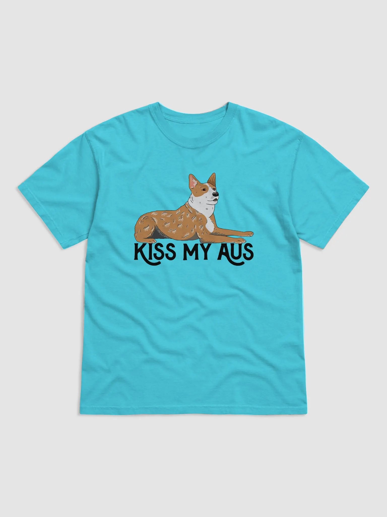 Kiss My Aus T-Shirt of an Australian Cattle Dog (2) | Funny T-Shirt for Red Heeler and Herding Dog Owners product image (4)
