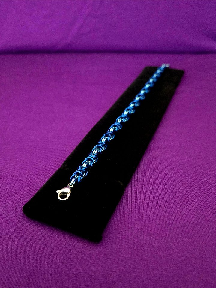 Chainmail Bracelet - Dark Blue and Sky Blue product image (1)
