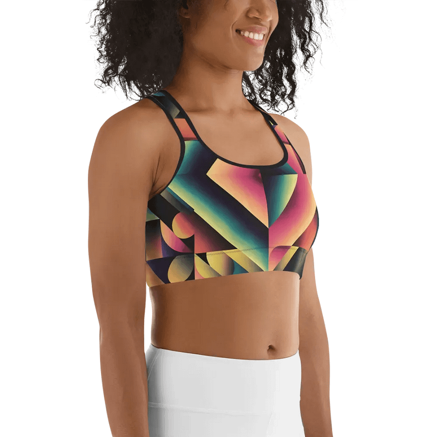 Abstract Lithographic Pattern Design Sports Bra - V7 product image (11)