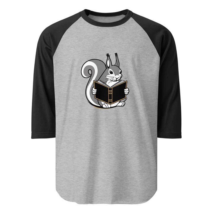 Bookworm Squirrel ¾ Sleeve Raglan Tee product image (1)