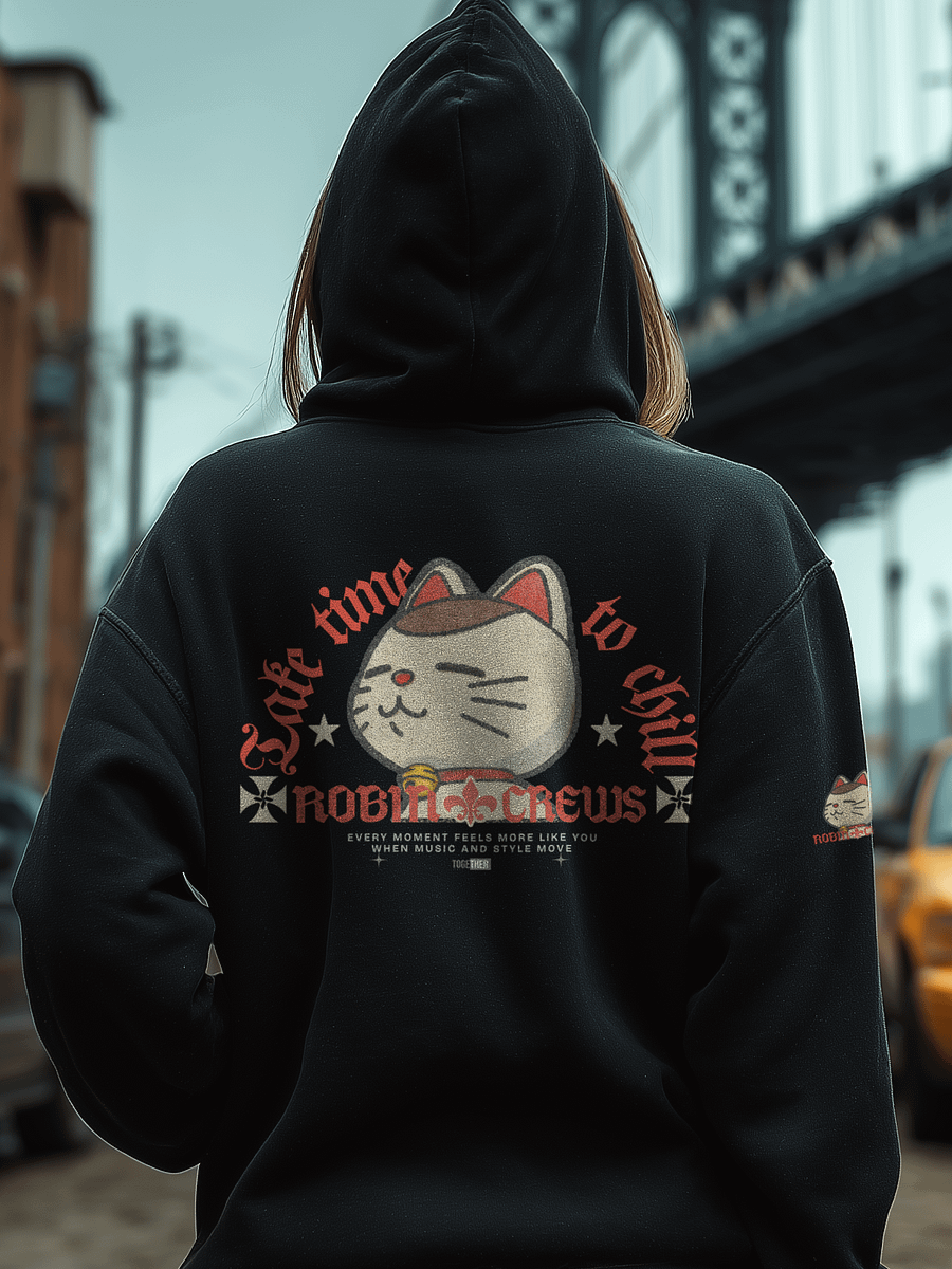 Cat Zip Hoodie with Chill Vibes product image (1)
