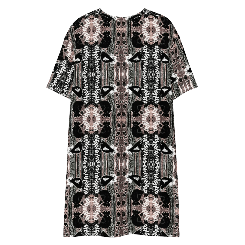 Abstract Floral Birds Ladies T Shirt Dress product image (8)