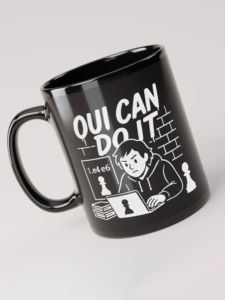 Oui Can Do It - Black Glossy Mug product image (5)